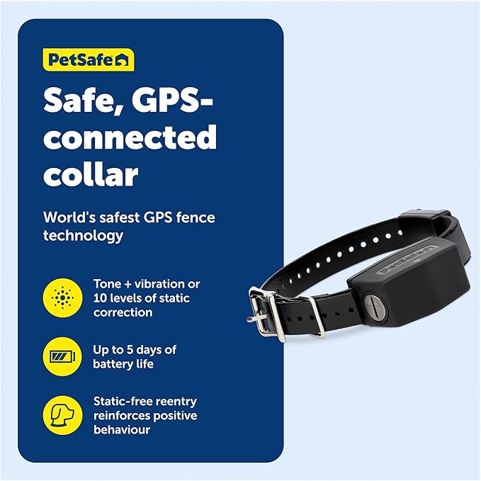 PetSafe Guardian GPS Connected Customizable Fence Add-A-Dog Collar - Rechargeable & Waterproof Adjustable Receiver Collar for GPS Fence - for Dogs 5lb+