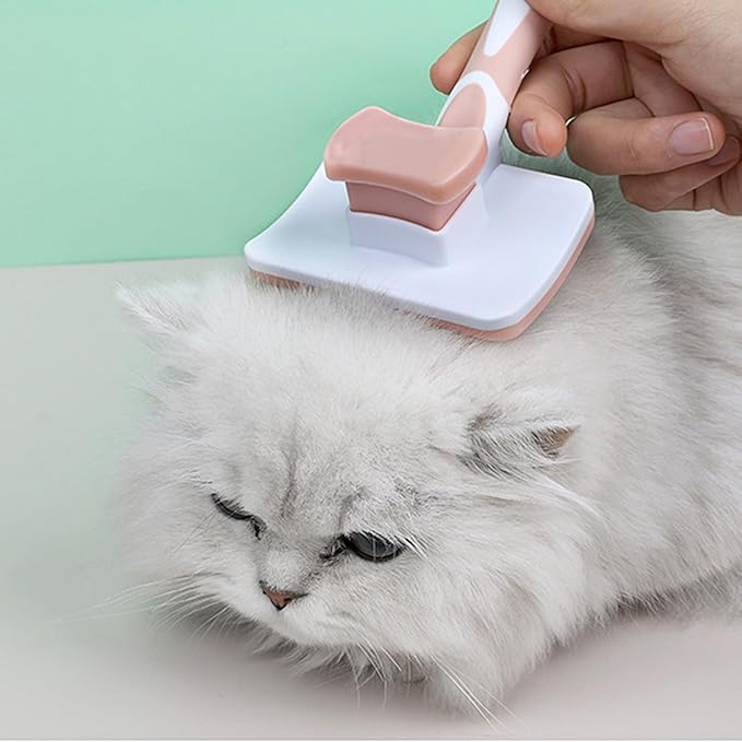 Dog Brush, Self-Cleaning Slicker Brush - Skin-Friendly Deshedding Grooming Tool for Dogs & Cats, Suitable for Shedding & Long-Haired Pets, Easy to Clean, Effective Hair Removal Function