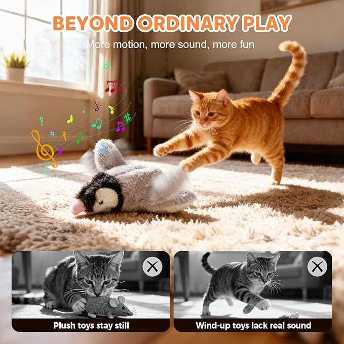 Interactive Chirping Bird Cat Toy,2026 New Flying Bird Cat Toy Flapping Bird Toy,Simulation Chirping Bird Toys Interactive Cat Toys for Bored Indoor Adult Cats (Blue/1PCS)