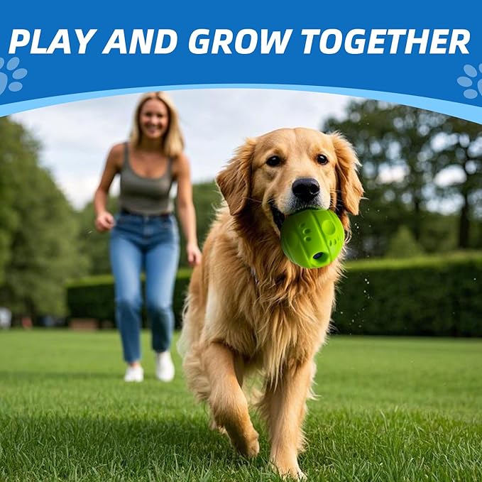 Dog Toys Ball, Interactive Dog Ball, No Paint, Gibbering Sound with Surface Concave Lines, L, 3.94 in (10 cm)