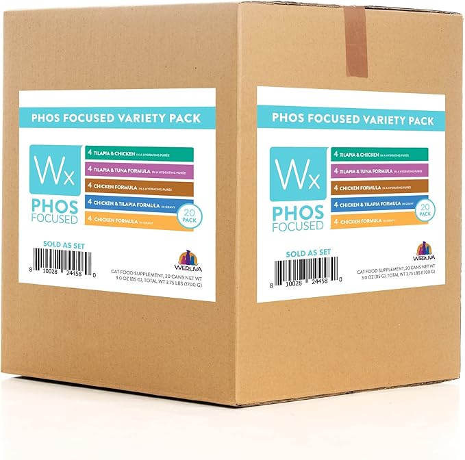 Weruva Wx Phos Focused Variety Pack – Canned Cat Food, 3 oz Cans (20 Count)