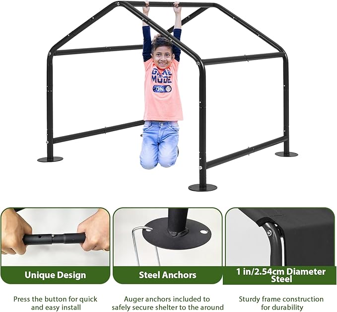 Dog Shades for Outside - Outdoor Dog Kennel for Small Dogs, 29.5”x25.6”x25.6” Outdoor Sun Rain Canopy Pet House, Waterproof Pet Canopy Shelter for Small Animals with Ground Nails, Black