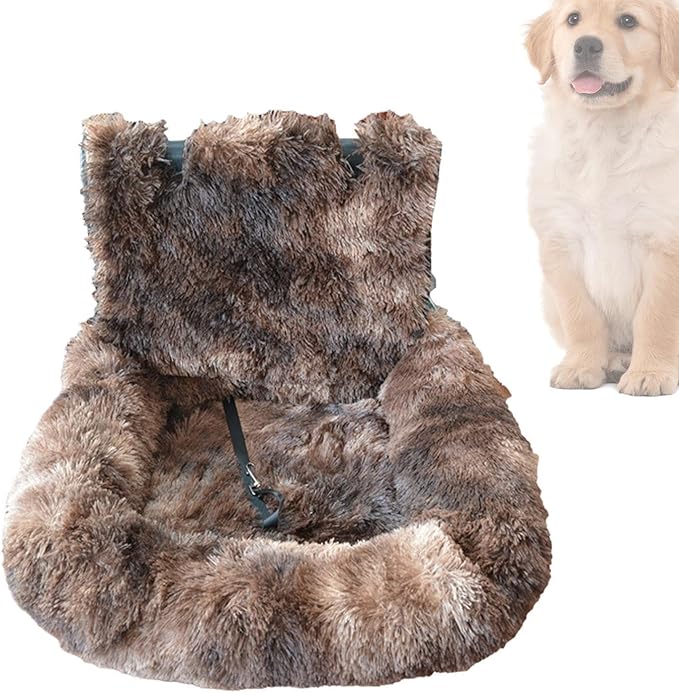 Small Dog Car Seat,Plush Puppy Car Seat Cushion - Detachable Cushion Pet Supplies for Travel Road Trip Camping Vet Visit Daily Commuting Vacations Adventures