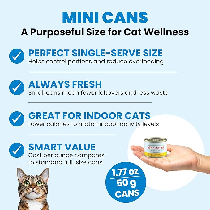 almo nature HQS Supportive Indoor Shredded HQS Chicken Formula in Gravy Wet Cat Food, 1.77-oz can, case of 6