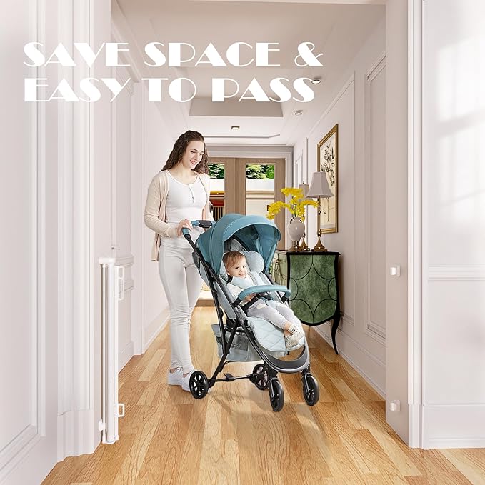 Babepai Retractable Baby Gates Extra Wide | 72" Wide x 34" Tall Dog Gates for Stairs | Indoor/Outdoor Use | Child Gates for Doorways, Deck, Porch, Hallways, Patio - White