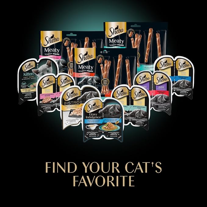 Sheba Premium Puree Cat Treats Lickable Seared Tuna Flavor, Lickable Cat Treats, 0.49 oz. Tubes, 4 Count (Pack of 11), Total 44 Count