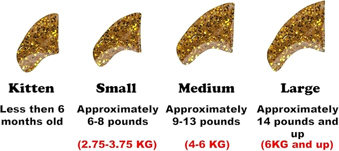 6 Month Piece Soft Nail Caps with Adhesive for Cat Claws - 24 Karat Gold Large