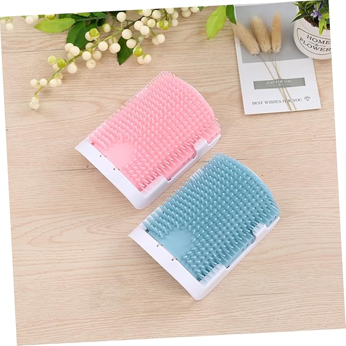 Cat Self Grooming Brush with Rubber Bristles Safe Easy to Install Cat Supplies for Self-massage and Hair Removal Light Grooming Tool