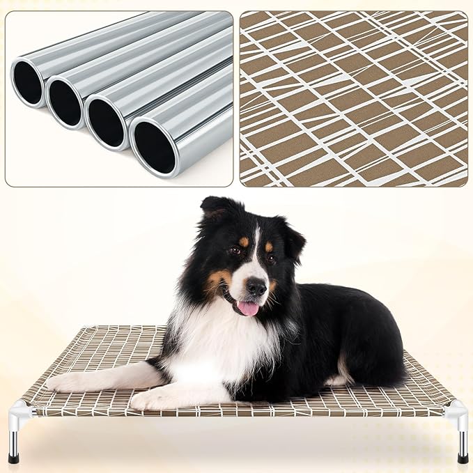 Elevated Dog Bed - Raised Pet Cot for Large Dogs, Portable Indoor & Outdoor Dog cot Bed, Soft and Comfortable, Pet Bed for Camping or Beach, XL