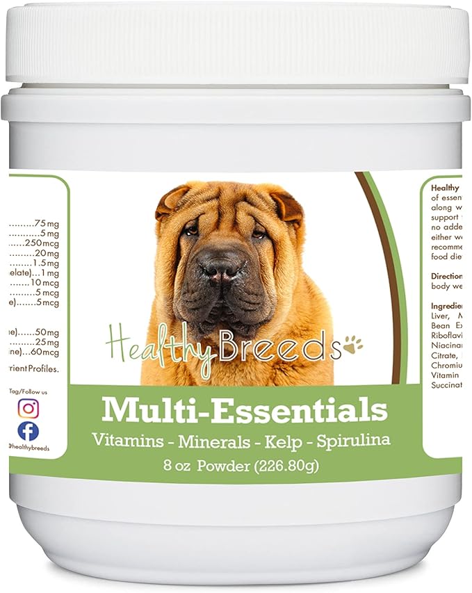 Healthy Breeds Chinese Shar Pei Multi-Essentials Powder for Dogs - an Ideal Supplement of Vitamins, Minerals & Antioxidants for Your Dog - 8 oz