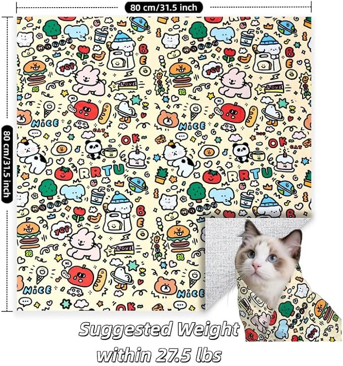 Cat Grooming Wrap, Cat Grooming Supplies, Cat Wrap for Cutting Nails, Self-Adhesive Grooming Bag Restraint for Nail Clipping, Medicine Taking