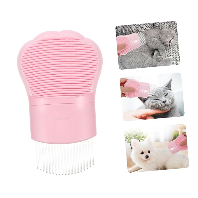 Toyvian Cat Grooming Comb PET Hair Remover Brush for Cats and Dogs Dual-Sided Massage and Dematting Tool for Long and Short Hair