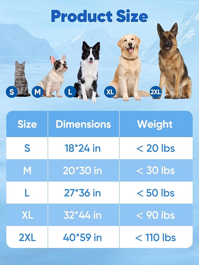 Rywell Super-Absorbent Cooling Mat for Dogs 44"x32" Arc-Chill 3.0 & Color-Changing Dog Cooling Mat, Stay Cool & Dry, Washable, Non-Slip Pet Bed Mat for Floors, Sofas, Kennels