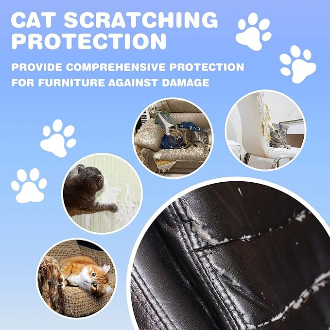Cat Scratching Mat 78.7"x15.8" Self-Adhesive Cat Furniture Protector, Climbing Cat Scratch Pad for Cat Tree, Sofa, Wall, and Furniture DIY Protection(Dark Blue)