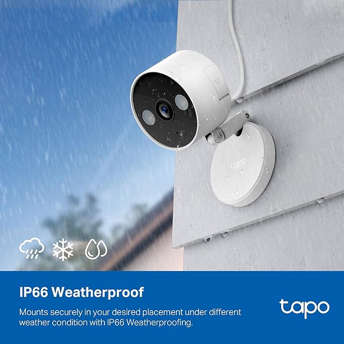 Tapo 2K+ Indoor/Outdoor Wired Security Camera - 2024 PCMag Editors' Choice, Person/Pet/Vehicle Detection, Baby Monitoring, Color Night Vision, Subscription-Free Local Storage or Optional Cloud, C120