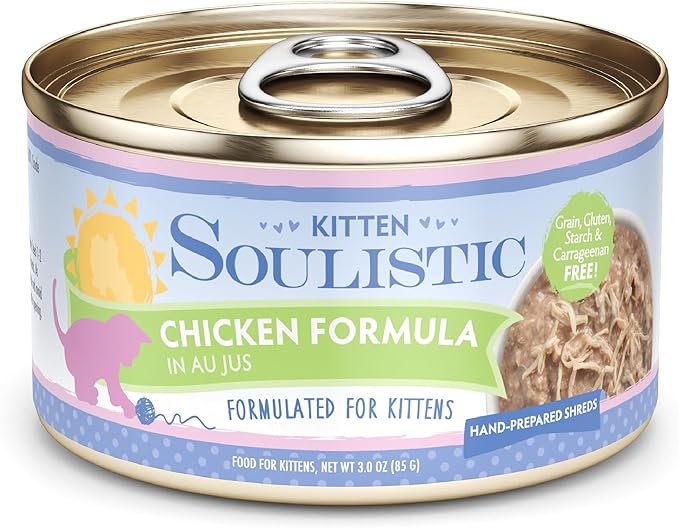 Soulistic Kitten, Chicken Formula in Au Jus, 3oz Can, Pack of 12