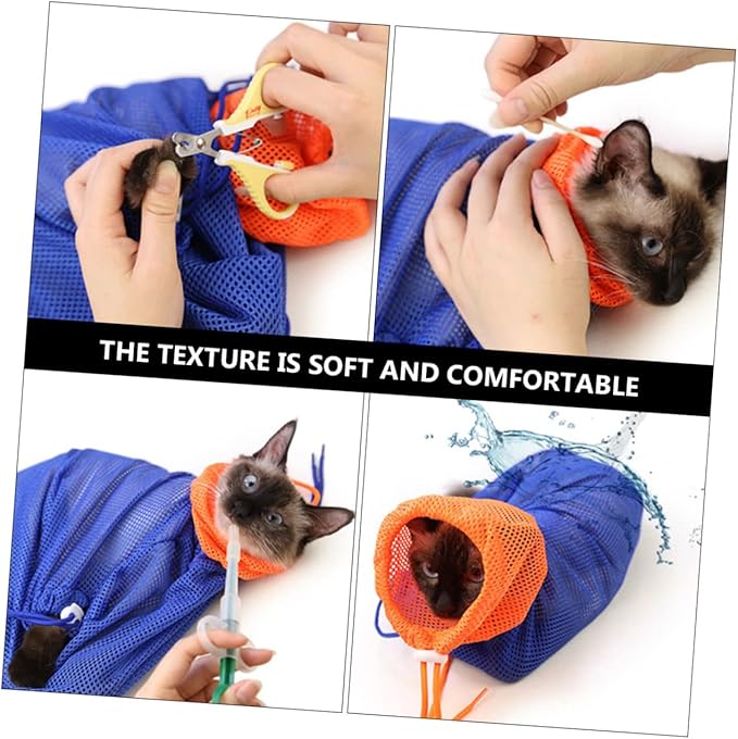 GALPADA Breathable Cat Bathing Bag for and Nail Trimming Adjustable Cat Grooming Net for Easy Bathing and Preventing Scratches