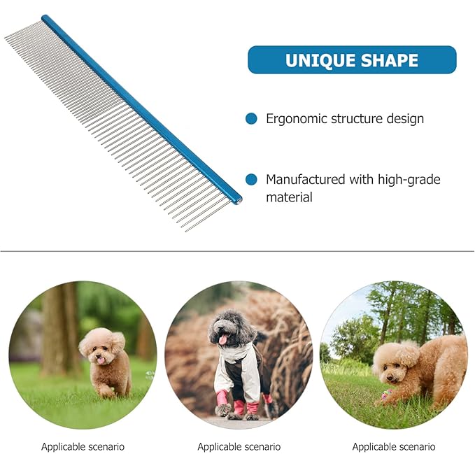 Daily Use Pet Comb Ergonomic Multi-function Grooming Tool for Dogs and Cats Lightweight and Portable with Teeth for Easy Fur Removal and Comfort