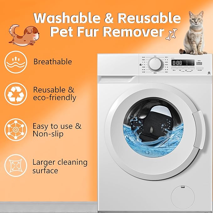 2Pcs Pet Hair Removal Gloves for Dogs & Cats, Electrostatic Pet Hair Remover Tool, Reusable Dog Hair Remover Grooming Gloves Brush Upgraded Removal Mitt