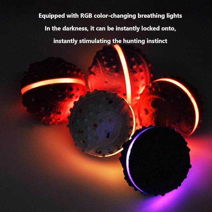 Smart Dog Ball Toy, Waterproof Bouncing Chewer, Play Device with 3 Modes and Lights Household Supply for Medium and Large Breeds Outdoor Indoor Organizer for Exercise Training Pet Boredom Daily