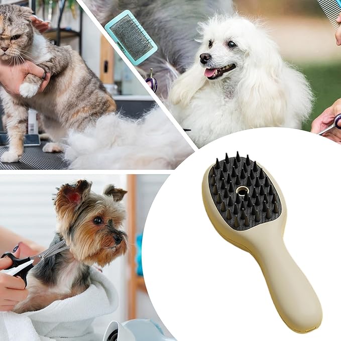 Cat Steam Brush, Anti-Static Quick Brush, Cat Grooming Tool, for Outdoor Detailing Home Cleaning Indoor Bathing Grooming Daily Travel Puppy Kitten