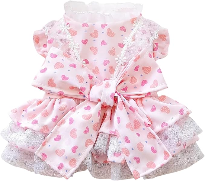 Genérico Dog Dress - Adjustable and Breathable - Summer Clothes for Kittens, Dog Set - for Birthday, Outdoor, Daily Use, Walks, Travel, Photos