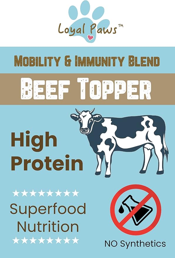 Freeze-Dried Dog Food Topper for Picky Eaters – Raw Beef Heart, Trachea, Kidney – High Protein, Grain-Free Meal Mixer – Natural Glucosamine & Chondroitin – Made in USA 6 oz