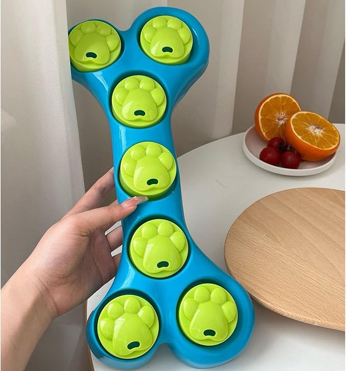 Interactive Slow Feeder - Dog Bowl Anti Choke, 15.4 Inches Pet Feeding with Puzzle Design, Food Dish with Bone Shape, Pet Supplies Durable Build, Feeding Tool for Training Use