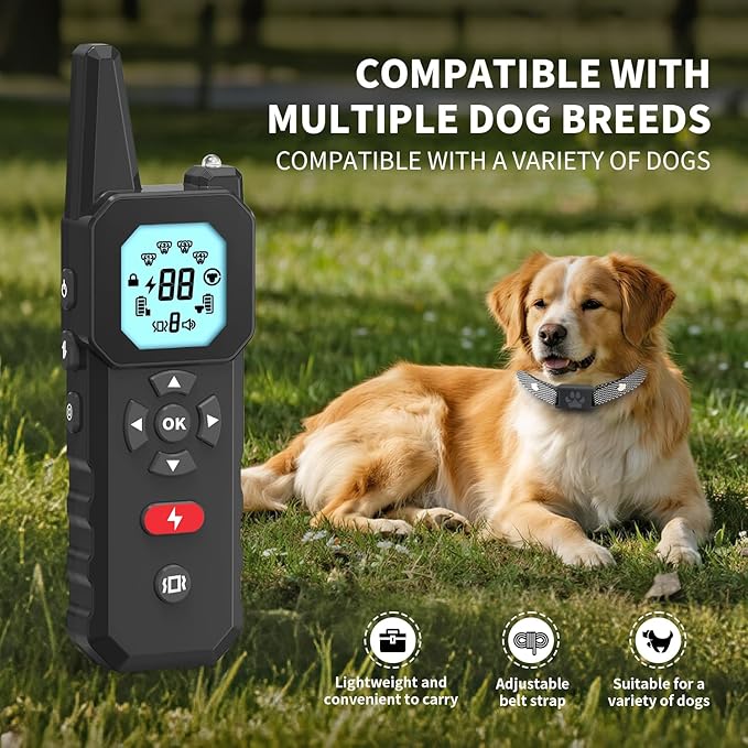 Wireless Dog Fence & Training System for 2 Dogs – Covers up to 3300 ft Range, Adjustable Beep/Vibration/Static Modes, IPX7 Waterproof Collars, Independent Channel Design, Quick No-Dig Installation