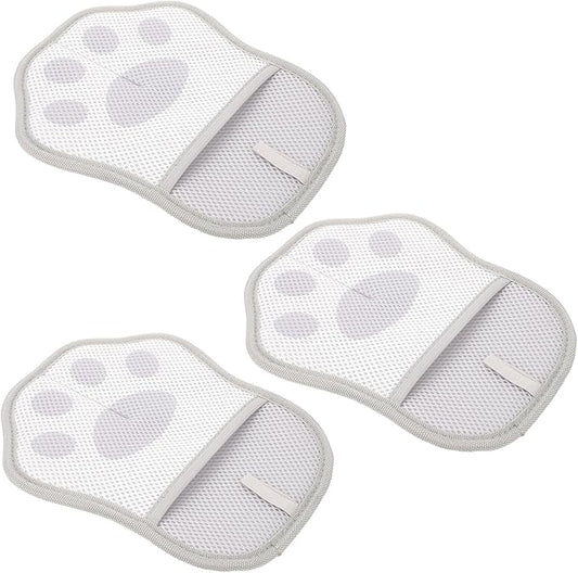 3pcs Pet Hair Cleaning Gloves Static Electrostatic Grooming Mittens for Dogs and Cats Reusable Polyester Gloves for Hair Removal and Bathing