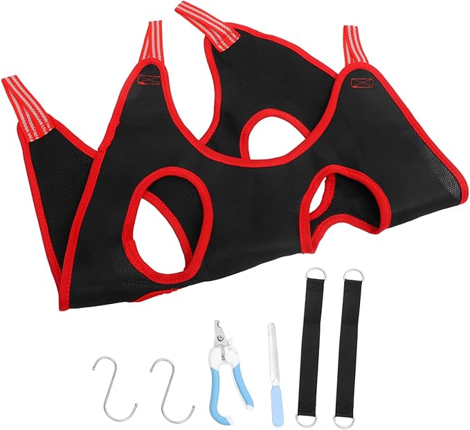 1set Pet Grooming Hammock for Cats and Dogs Ergonomic Design Breathable Material for Nail Trimming and Bathing Random Accessories