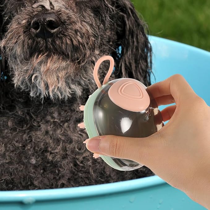 POPETPOP Pet Grooming Bath Brush Dog Massage Shampoo Brush for Cats and Puppies with Soft Bristles Green for Pet Cleaning and Bathing Supplies