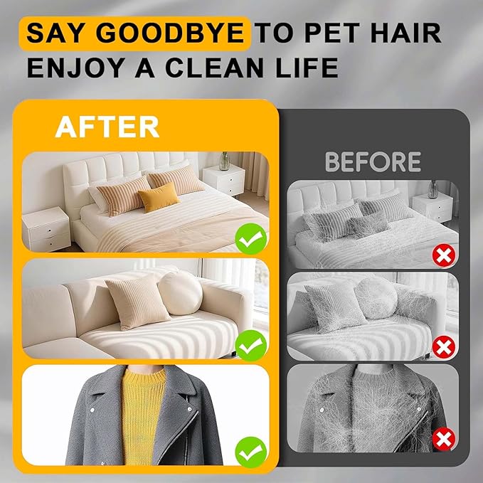 Static Hair Removal Gloves Reusable Pet Hair Removal Tools Efficient Cleaning Suitable for Cats and Dogs Grooming