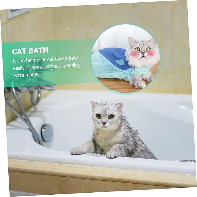 Breathable Cat Grooming Bag Three Multi-Function Washing Nail Trimming for Kittens Scratch-Resistant Design for Bathing Ear Cleaning Random Style
