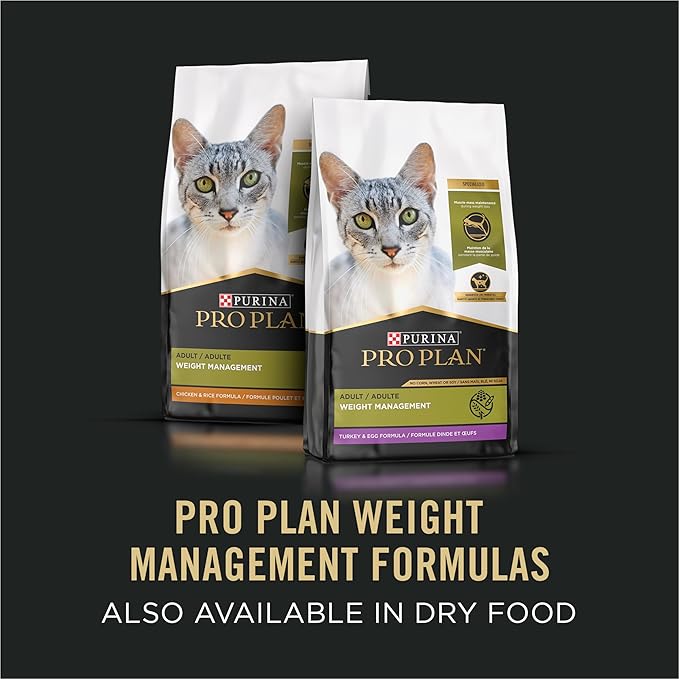 Purina Pro Plan Weight Control Pate Wet Cat Food,Specialized Weight Management Turkey & Rice Entree - 3 oz. Pull-Top Cans,(Pack of 48)