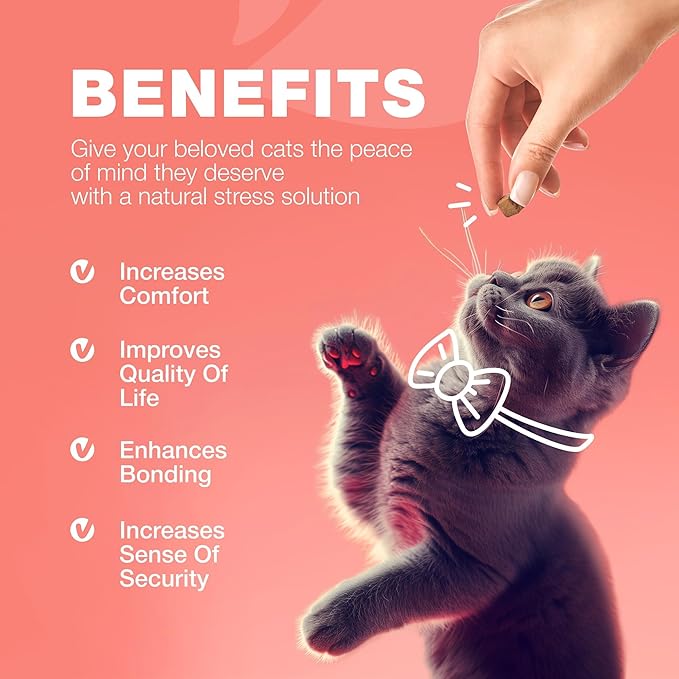 Flea Treatment for Cats - Daily Oral Cat Flea and Tick Chews - Chewable Tick Treatment Supplement for Kittens - Skin & Coat, Digestive Health Supplement - Alternative to Collars, Combs, Shampoos