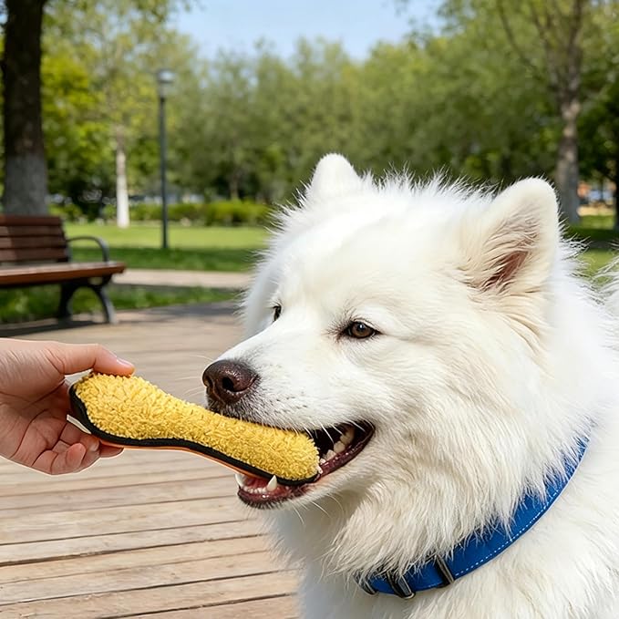 Dog Chew Bone Toy - Squeaky Pet Chew, Supply Tough Bite Resistant Design for Aggressive Chewers Puppies Small Medium Large Dogs for Teeth Cleaning Boredom Relief and Stress Reduction