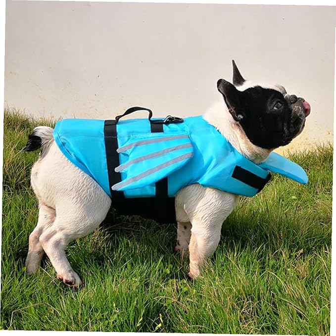Luxshiny Reflective Blue Canine Safety Jacket Small, Breathable Professional Pet Preserver Vest for Swimming and Outdoor Safety, Portable Puppy Accessory Pet Supply