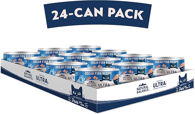 Natural Balance Original Ultra Adult Wet Canned Cat Food, Ocean Fish Recipe, 5.5 Ounce (Pack of 24)