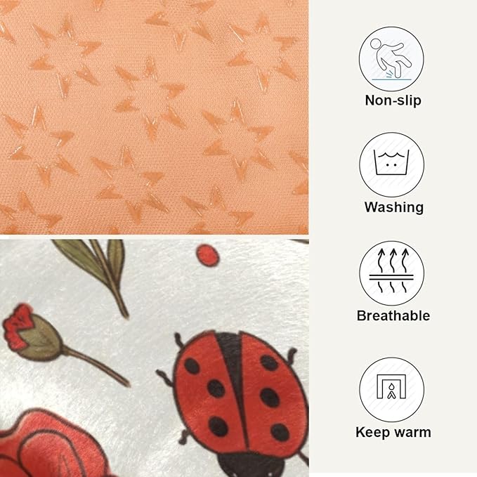 Dog Bed for Crate Washable Pet Sleep Pad, Floral Print Kennel Mat with Non-Slip Bottom, Soft Fluffy Supplies Pet for Dogs and Cats (24x18 inch)