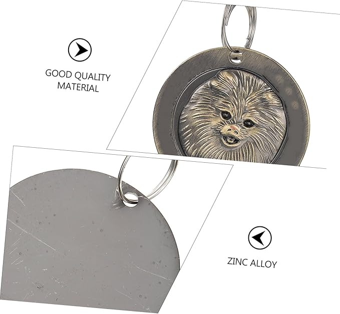GLEAVI 3pcs Vintage Bronze Dog Id Tags Zinc Alloy Pet Collar Charms for Pomeranian Dogs Practical Engraving Pet Supply