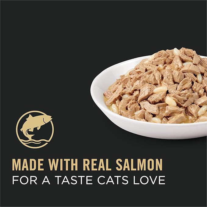 Purina Pro Plan Gravy, Pate, High Protein Wet Cat Food, Complete Essentials Salmon and Rice Entree in Sauce - (Pack of 24) 3 oz. Pull-Top Cans