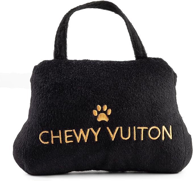 Dog Diggin Designs Chewy Vuiton Crown of Gold Plush Dog Toy | Luxury-Inspired Parody Royal Crown with Squeaker, Soft Plush Statement Dog Toy – Fashion-Forward Play