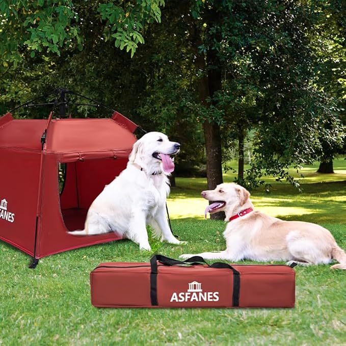 Outdoor Pet Automatic Camping Tent, Pop up Cave Bed for Indoor Cats and Small Dogs, Portable Cat House Dog House, Red.