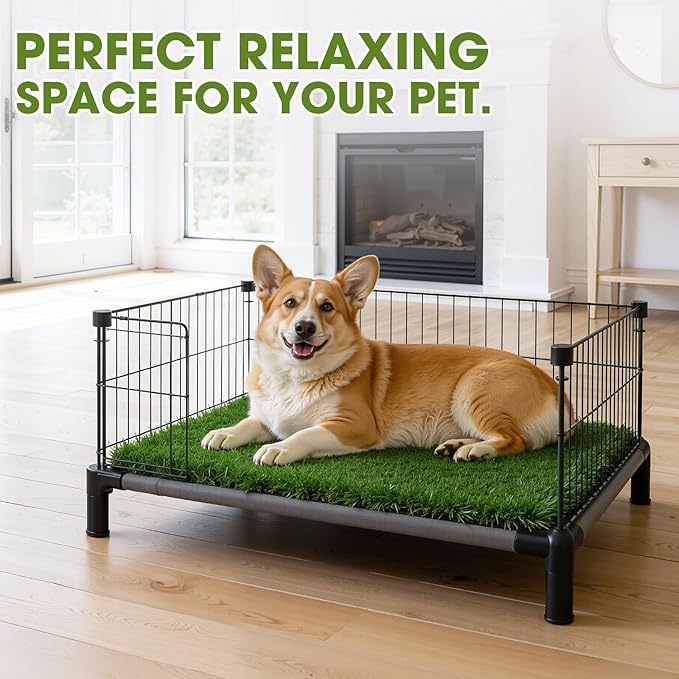 Artificial Grass Turf Grass for Dogs & Outdoor Use, Realistic Fake Lawn Grass for Patio, Garden, Balcony, Durable Turf for Indoor Outdoor Mats (23.6 x 19.7 in)
