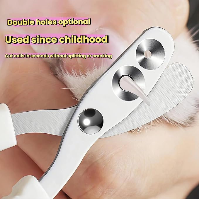 Double-Hole Pet Nail Clipper for Cats & Dogs - Safe Quick Trimmer, Grooming Tool for Small Medium Large Pets, Prevents Overcutting with Positioning Guard & Comfort Grip(Blue)