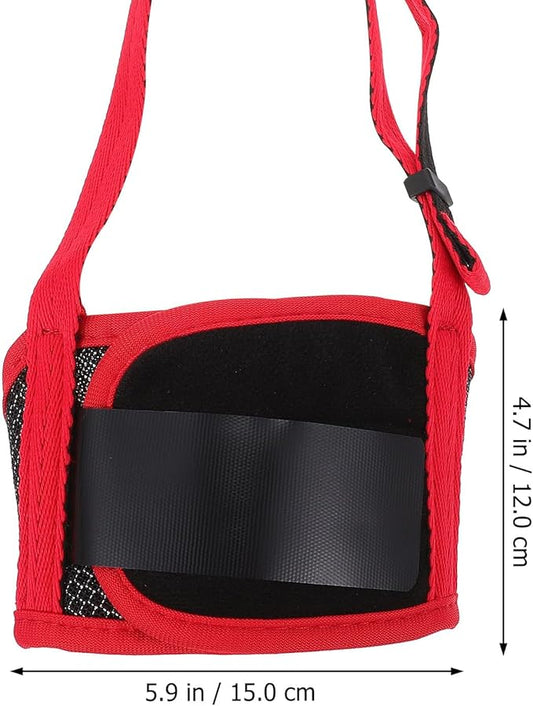 Kichvoe Adjustable Anti-bite Dog Muzzle Small Size Red Breathable Pet Mouth Cover Outdoor Use Comfortable Dog Muzzle Supplies