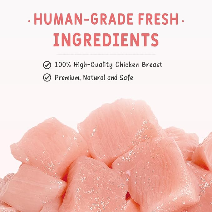Freeze Dried Chicken Cats & Dogs Treats 80g, Single Ingredient, Premium Quality High Protein Training Treats, Low Fat for Weight Management, Grain Free, Gluten Free, Filler Free
