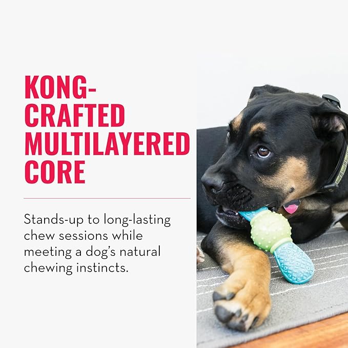 KONG CoreStrength Bow Tie Bone - Dog Dental Chew Toy - Durable, Multi-Layered Dog Toy for Enrichment Play & Dental Care - with Textured Body for Teeth Cleaning - for Small/Medium Dogs