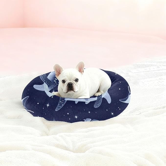 Pet Cat Beds Warm & Soft fluffier Puppy Beds for Small Size Pets Supplies Night Ocean Whale